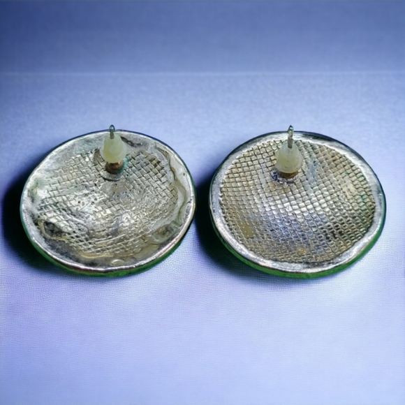 Vintage Cloisonne enamel stud earrings - Picture 5 of 5